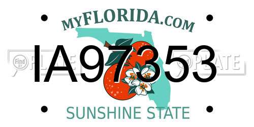 IA97353 Florida License Plate