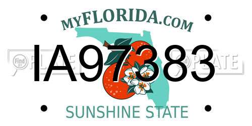 IA97383 Florida License Plate