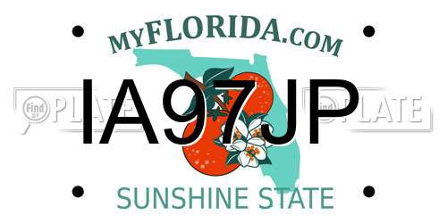 IA97JP Florida License Plate
