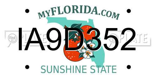 IA9D352 Florida License Plate