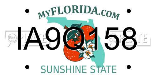 IA9Q158 Florida License Plate