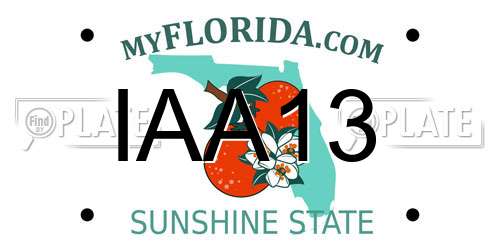 IAA13 Florida License Plate