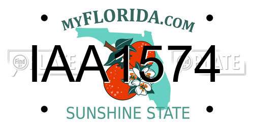 IAA1574 Florida License Plate