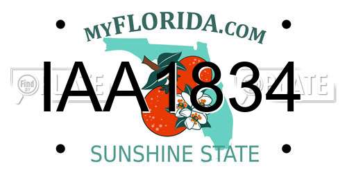 IAA1834 Florida License Plate