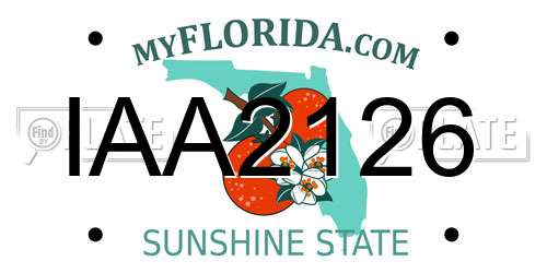IAA2126 Florida License Plate