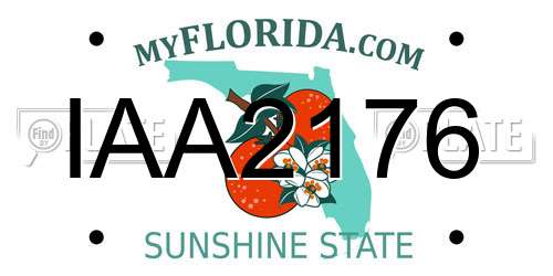 IAA2176 Florida License Plate