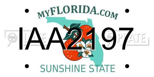 IAA2197 Florida License Plate