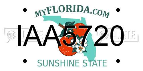 IAA5720 Florida License Plate