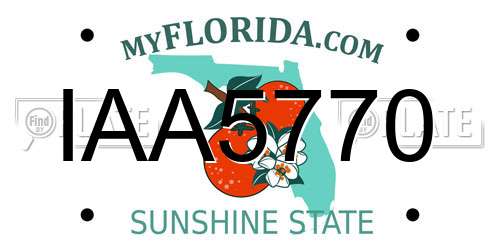 IAA5770 Florida License Plate