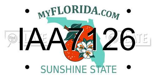 IAA7126 Florida License Plate