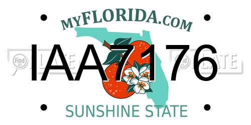 IAA7176 Florida License Plate