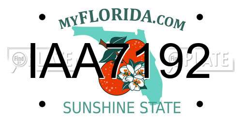 IAA7192 Florida License Plate