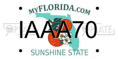 IAAA70 Florida License Plate
