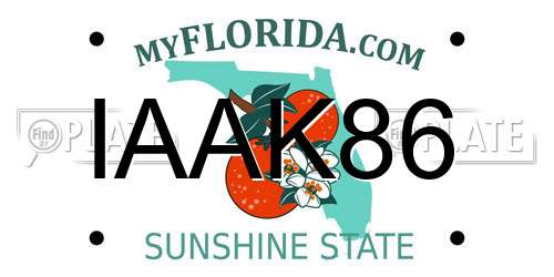 IAAK86 Florida License Plate