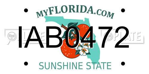 IAB0472 Florida License Plate