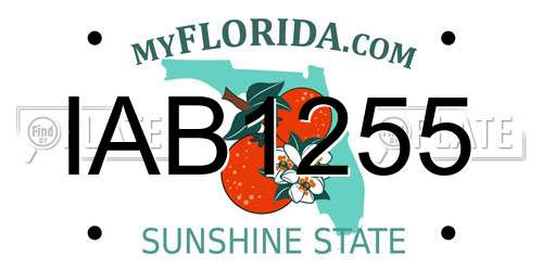 IAB1255 Florida License Plate