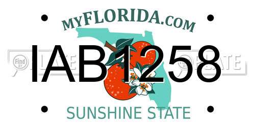 IAB1258 Florida License Plate