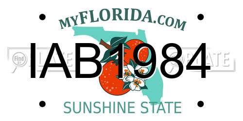 IAB1984 Florida License Plate