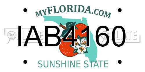 IAB4160 Florida License Plate