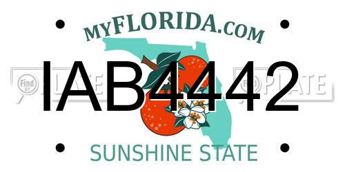 IAB4442 Florida License Plate