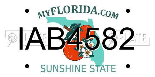 IAB4582 Florida License Plate