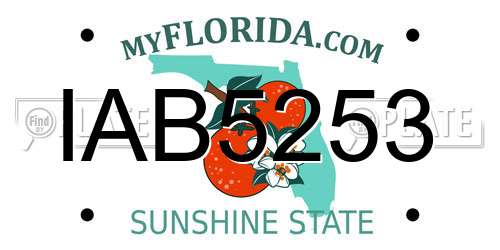 IAB5253 Florida License Plate