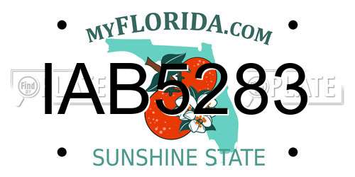 IAB5283 Florida License Plate