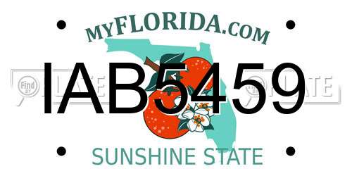 IAB5459 Florida License Plate