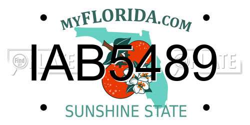 IAB5489 Florida License Plate