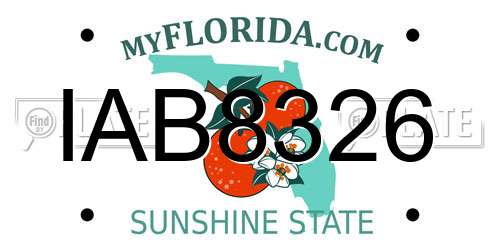 IAB8326 Florida License Plate