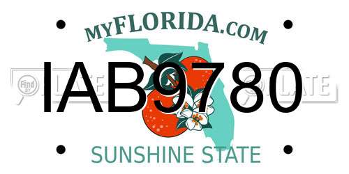 IAB9780 Florida License Plate