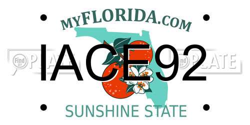 IACE92 Florida License Plate