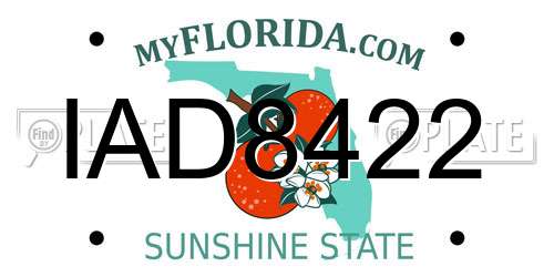 IAD8422 Florida License Plate