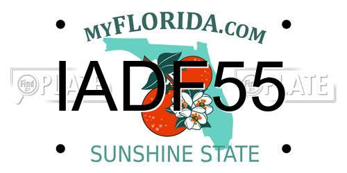 IADF55 Florida License Plate
