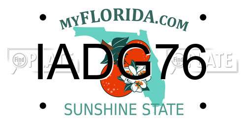 IADG76 Florida License Plate