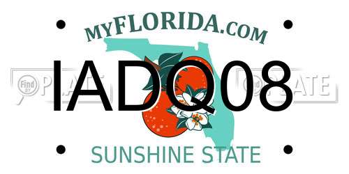 IADQ08 Florida License Plate