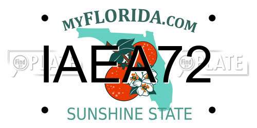 IAEA72 Florida License Plate