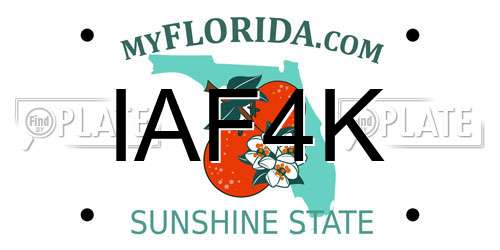 IAF4K Florida License Plate