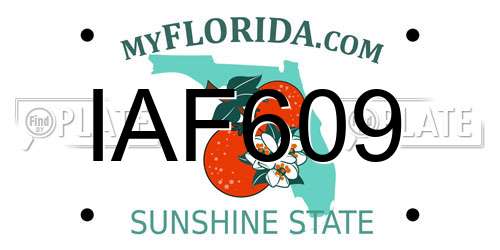 IAF609 Florida License Plate