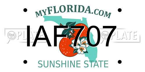 IAF707 Florida License Plate