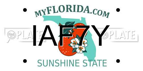 IAF7Y Florida License Plate
