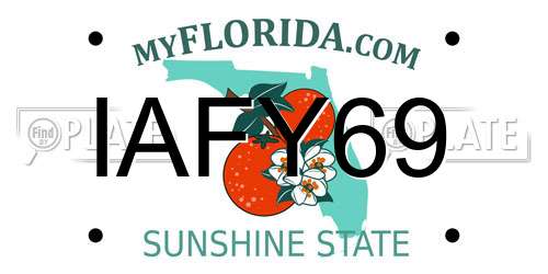 IAFY69 Florida License Plate