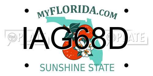 IAG68D Florida License Plate