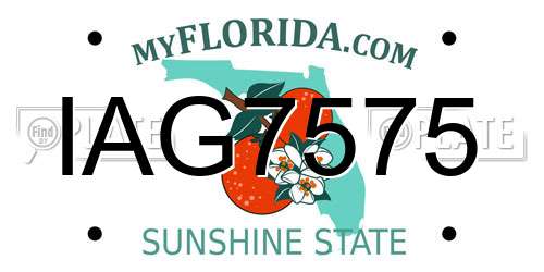 IAG7575 Florida License Plate