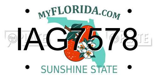 IAG7578 Florida License Plate