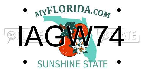 IAGW74 Florida License Plate