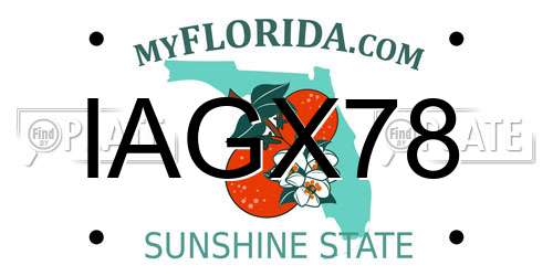IAGX78 Florida License Plate