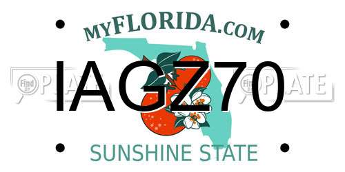 IAGZ70 Florida License Plate