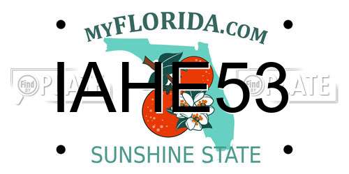 IAHE53 Florida License Plate