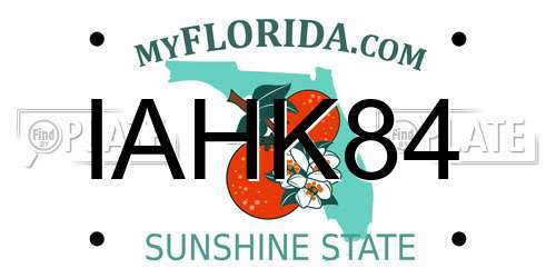 IAHK84 Florida License Plate